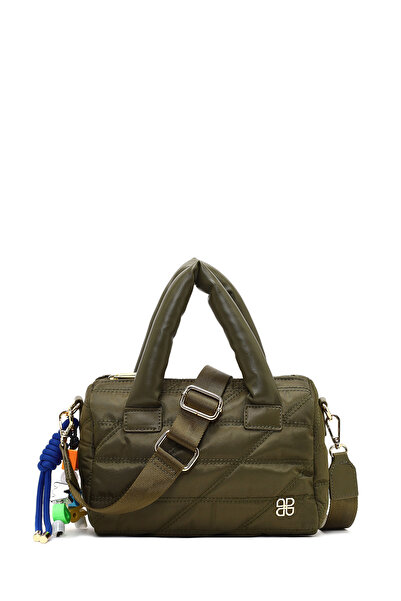 Derimod حقيبة يد نسائية من القماش الكاكي ذات حزام طويل 25ABD27336F