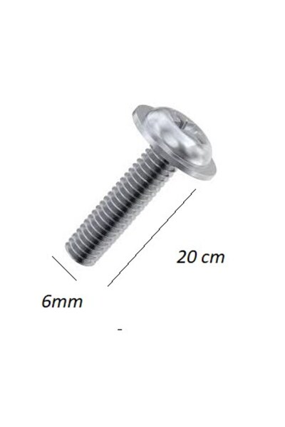 MOTOLİNAS Motosiklet Kaporta Vidası M6x20 Lastikli Pullu Universal 5’li Set
