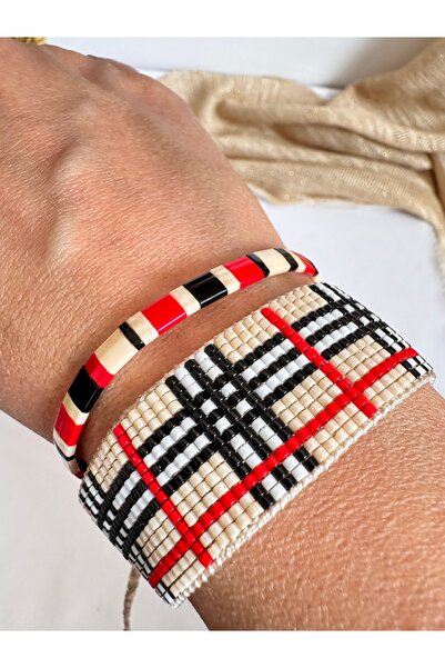 EL YAPIMI Miyuki Tila and Checkered Red Set