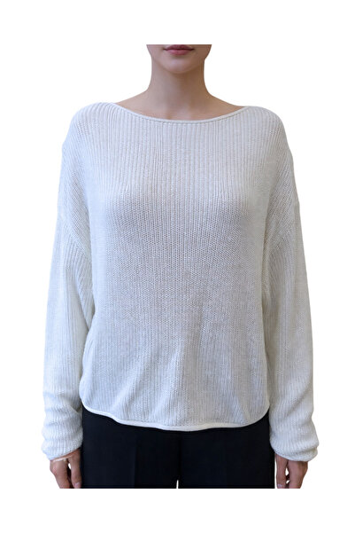 Dilvin Kayık Yaka Dokulu Kazak