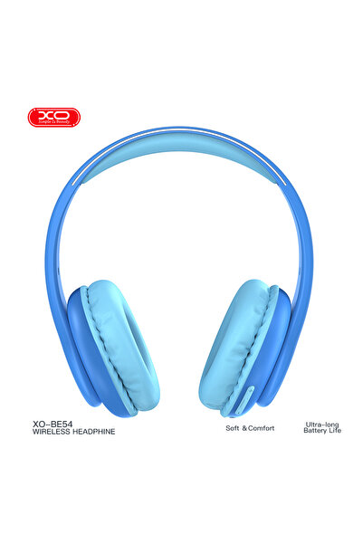Xo BE54 Çocuk Kablosuz Bluetooth Kulaklık, 300mAh Pil Kapasiteli Kulak Üstü Mavi