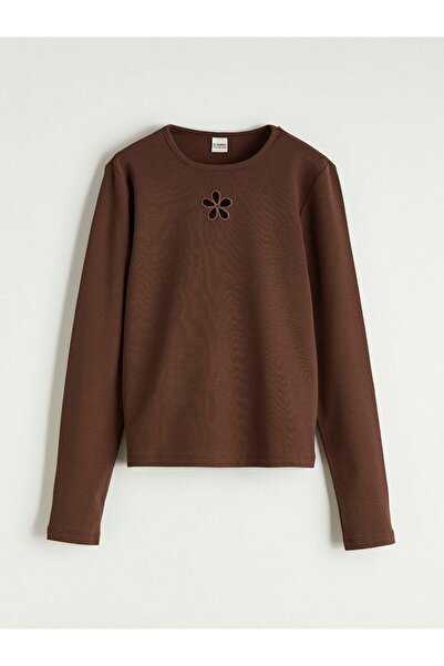 LC Waikiki Lcw Kids Crew Neck Flower Embroidery Girl's T-Shirt