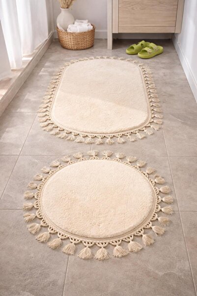 BURYAHOME مجموعة سجادة الحمام المنتفخة