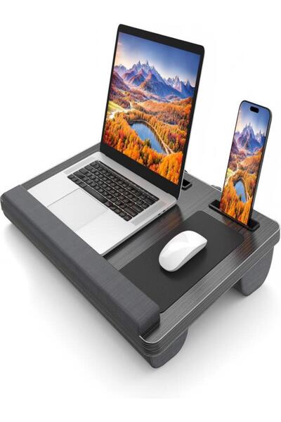 Nnewvante طاولة كمبيوتر محمول صغيرة، طاولة كمبيوتر محمول مقاس 17 بوصة مع مسند...