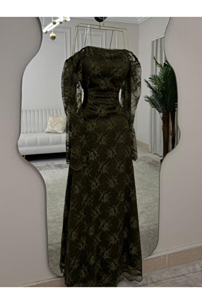 Elora Elora's olive green dress with embellished lace