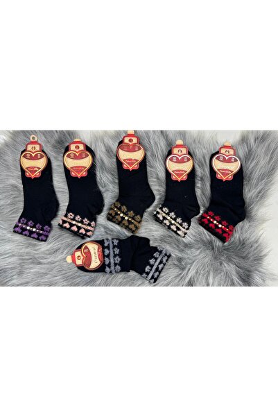 Fily (12 ADET) ÖZEREN ETNİK DESENLİ İNCİLİ KIŞLIK ÇORAP