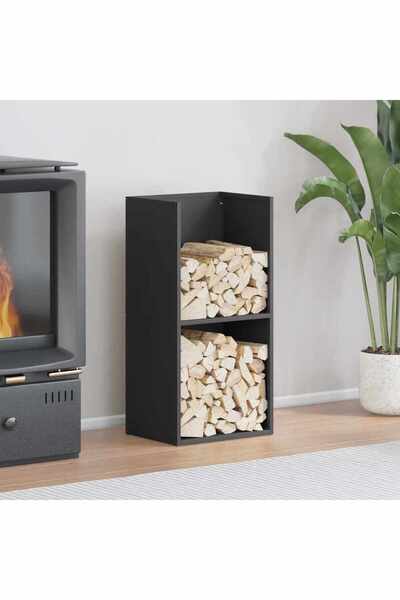 vidaxl Firewood Rack Black 40x30x80 cm Cold-rolled steel