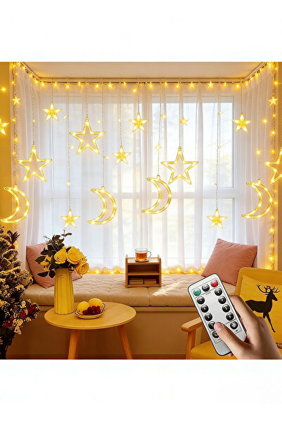 Pomefar Ramadan Lights - Star Moon LED String, 8-Mode Remote Ramadan Decorati...