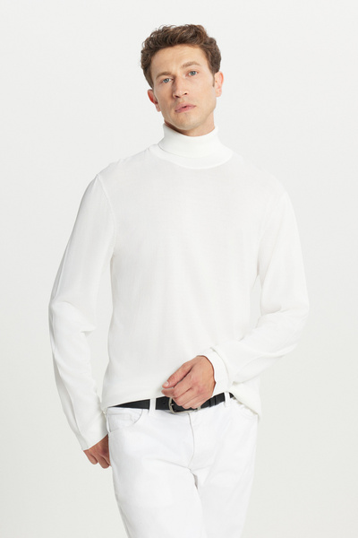 ALTINYILDIZ CLASSICS Pulover pentru bărbați, ecru, cu potrivire standard, nor...