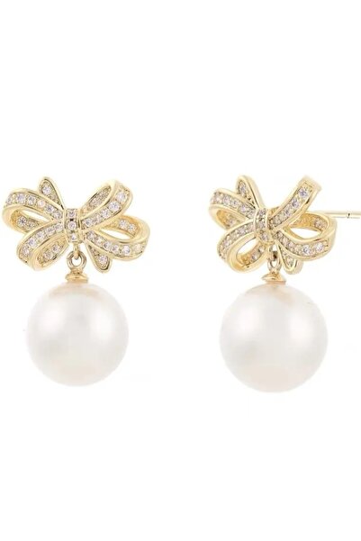 reyselstyle Doğal Incili,zirkon Taşlı,fiyonk Küpe(KARARMA YAPMAZ)