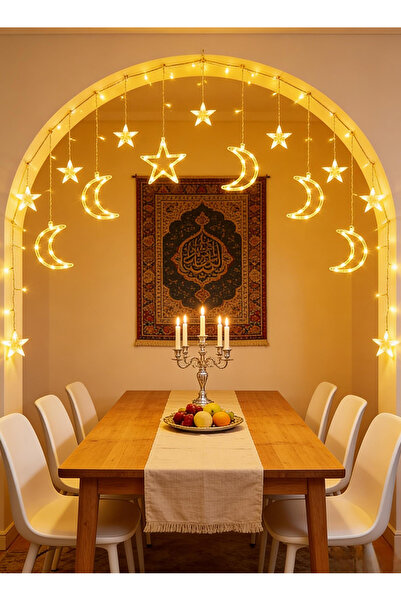 Pomefar Ramadan Lights - 8-Mode Remote Ramadan Decorations, Star Moon LED Str...