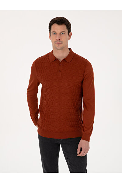 Cacharel Caramel Slim Fit Wool Blend Polo Neck Knitwear Sweater 50311890-Vr261