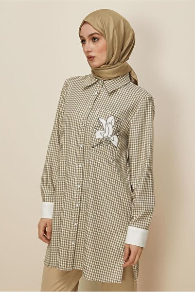 Alvina Shirt Collar Patterned Tunic 46265-1