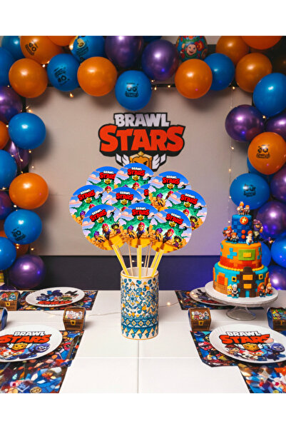 Evabrite 20 Pieces 7 cm Brawl Stars Themed Party Toothpicks - Cupcake and Cak...