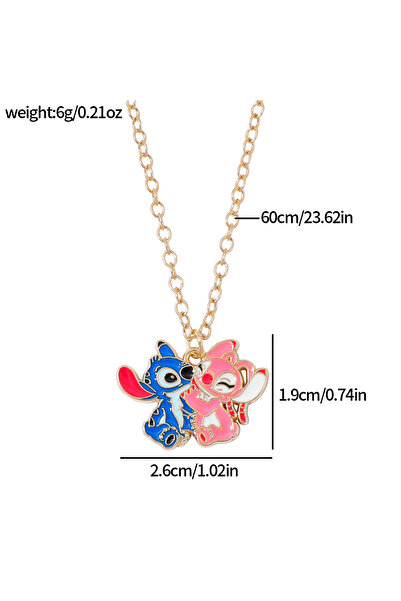 Choice stitch 1 Disney Stitch Couple Necklaces Matching Ohana Jewelry Set Per...