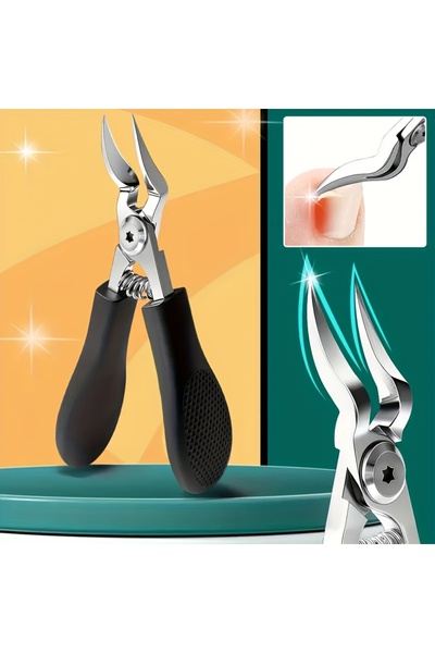 Choice مقص أظافر أسود قطعة واحدة مدمج، مصمم لنمو الأظافر السميكة من الداخل، م...