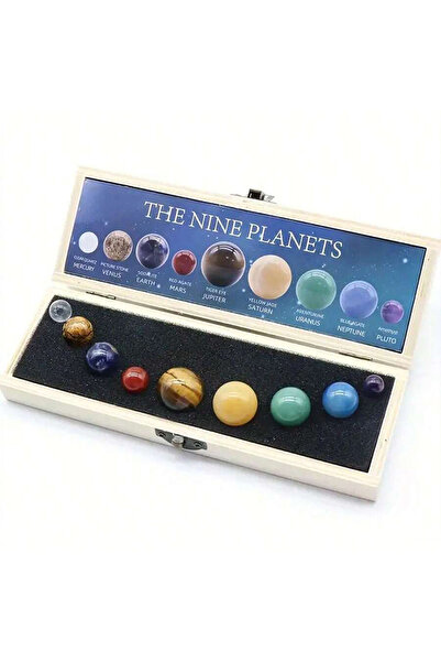 choice2 مجموعة من 9 قطع من الأحجار الكريمة الكريستالية الطبيعية للنظام الشمسي...