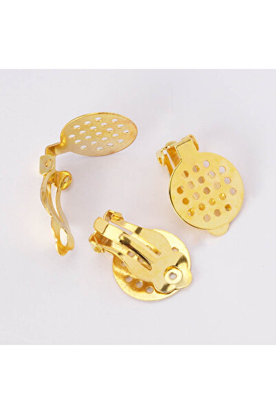 Choice Gold 50pcs Gold Silver Iron Ear Clip Earrings Hole Bezel Blanks Caboch...