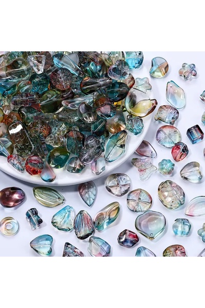 Choice7 Red blue 50g/lot Glass Mixed Shape Beads Loose Spacer Beads for Jewel...