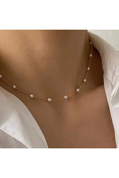 Choice4 N01 New Beads Neck Chain Kpop Pearl Choker Necklace Gold Color Goth C...