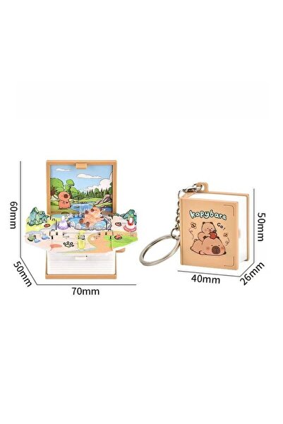 Choice C New Mini Size Fold Book Keychain Beach Park Capybara Panda Car Key R...
