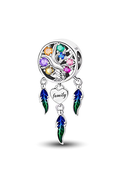 Choice13 TCE0834P1 925 Sterling Silver Blue Family Tree Dream Catcher Net Cha...