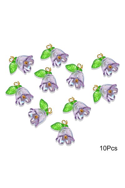 Choice 08 10 Pcs Acrylic Lily Flower Pendant Exquisite Small Pendant for Neck...