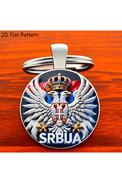 Choice 1pc Serbia Keychain: Zinc alloy eagle with "SRBUA" emblem. Durable cha...
