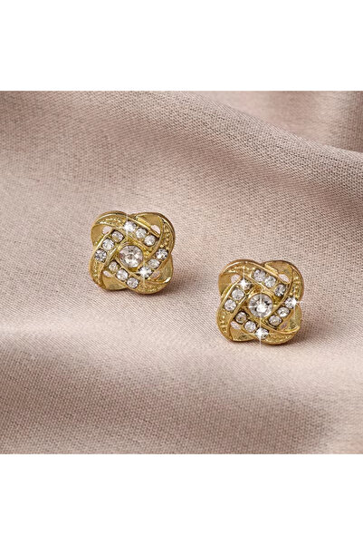 Choice أقراط مربعة هندسية بتصميم مجوف رائع للنساء، مرصعة بأحجار الراين الفاخرة