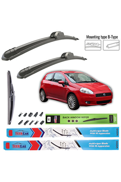 TEAMCAR Υαλοκαθαριστήρες Fiat Punto 3 πόρτες (Grande 199) 2005-2011 - Πλήρες σετ