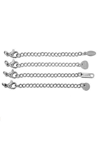Choice أربع سلاسل تمديد فضية من الفولاذ المقاوم للصدأ مع مشابك لوبستر طويلة ل...