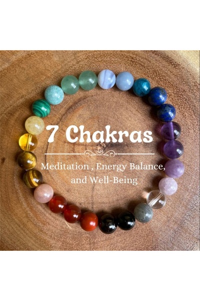 Choice 1 7 Chakra Bracelet For Women Men 8MM Natural Stone Crystal Beads Elas...