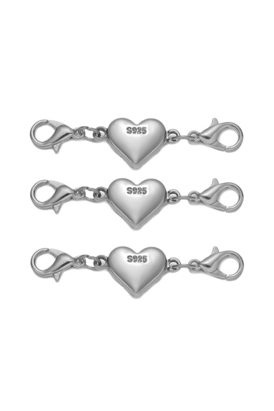 Choice مجموعة من 5 قطع من مشابك المجوهرات المغناطيسية على شكل قلب مطلية بالرو...