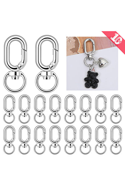 Choice Silvery 10 Pieces Round Keychain Swivel Ring, Eyelet O Rings Buckles C...