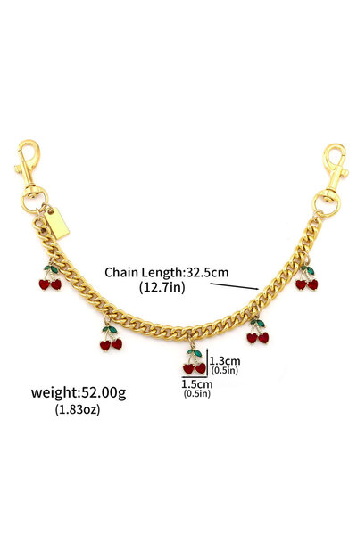 Choice BG00081 Cherry Chain Bag Charm Keychain For Women Gold Plated Y2K Aest...