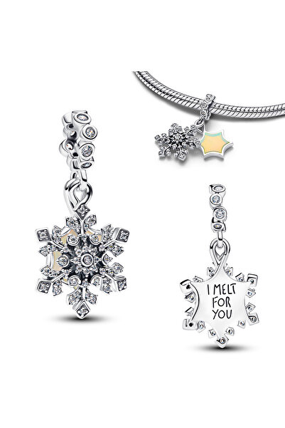 Choice قلادة ندفة الثلج AMC7294، مصنوعة من الفضة الإسترليني عيار 925، مزينة ب...