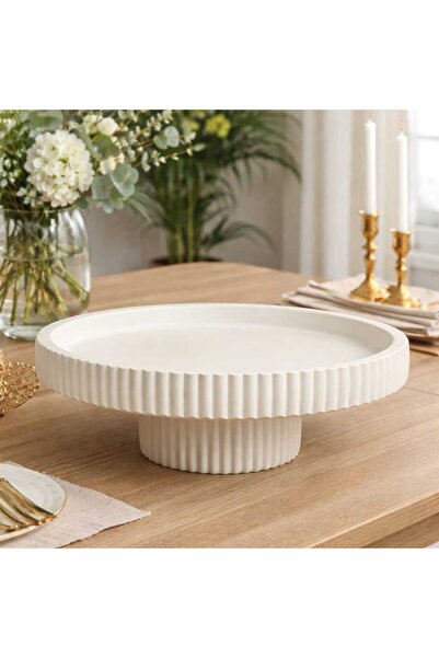 assera home Modern Çizgili Dekoratif Sunumluk & Pasta Standı