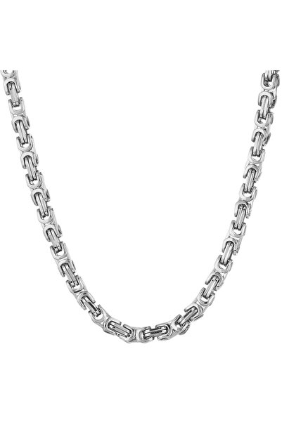 Choice Width 5mm 55cm about 22inch Silver Color Heavy Byzantine Long Chain Ne...