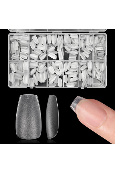 Choice أطراف أظافر شفافة على شكل لوز/تابوت/مربع - 600 قطعة - طول متوسط/قصير، ...