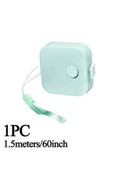 Choice شريط قياس خياطة مربع أخضر اللون، ذو وجهين قابلين للسحب مع زر ضغط، لقيا...