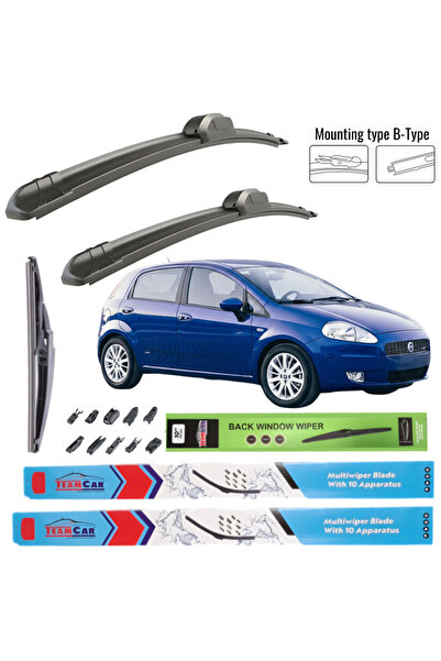 TEAMCAR Υαλοκαθαριστήρες Fiat Punto (Grande 199) 2005-2011 - Πλήρες σετ