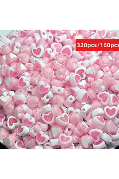 Choice1 320pcs 8mm Pink Heart 8mm 320pcs/160pcs Pink Peach Heart Style Valent...