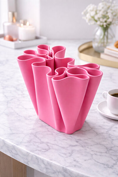 Vescarri مزهرية زخرفية بتصميم مطوي - مزهرية بتصميم عصري قابل للطي