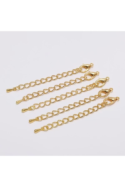 Choice 50mm Gold10 10pcs/lot 50mm Extended Extension Tail Chain Lobster Clasp...