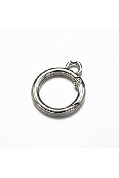 Choice مشابك معدنية دائرية مطلية بالروديوم، 16 مم، 5 قطع/مجموعة، حلقات معدنية...