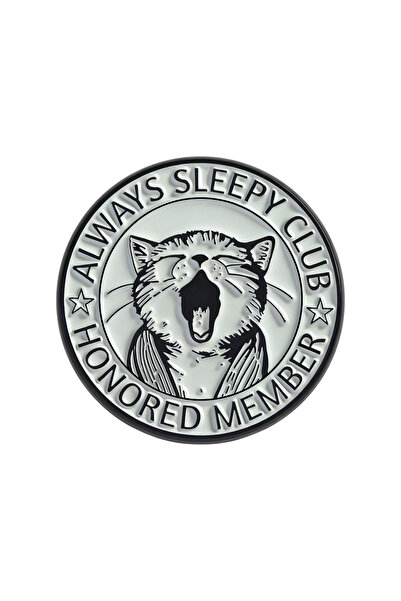 Choice QHXZ5364 Always Sleepy Club Honored Member Enamel Pins Brooch Funny Ti...