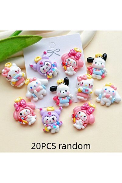 Choice ٢٠ قطعة عشوائية من الراتنج، ٢٠/١٠٠ قطعة، إكسسوارات ملاك كرتونية يمكنك ...