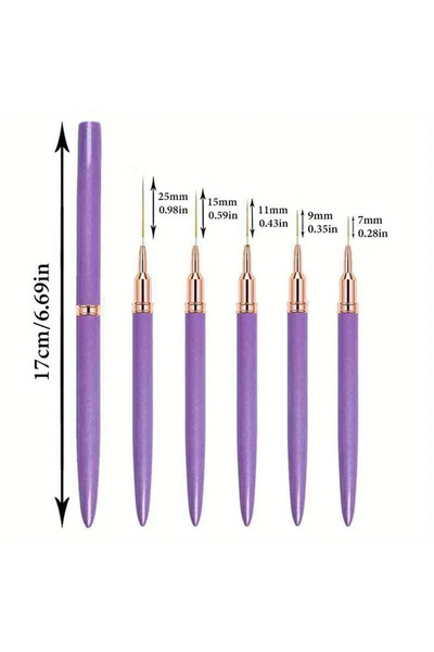 Choice Purple LINMANDA Nail Art Liner Brushes for Long Lines Liner Brush Gel ...