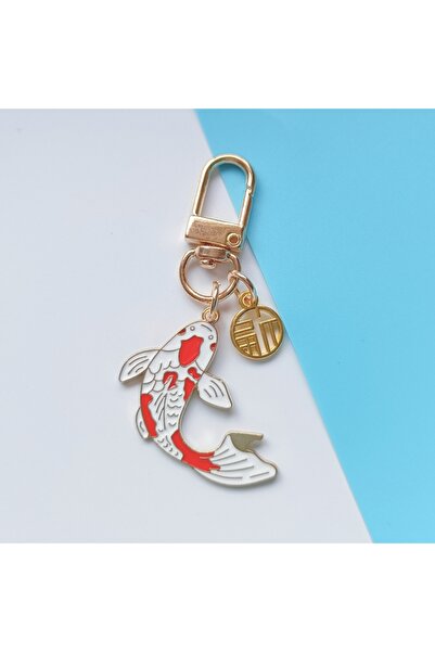 Choice Red Charming Koi Fish Keychain - Colorful Alloy Pendant, Perfect for B...