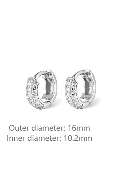 Choice7 Silver-16mm 1/3Pairs Piercing Statement Triple Paved Hoop Earrings CZ...